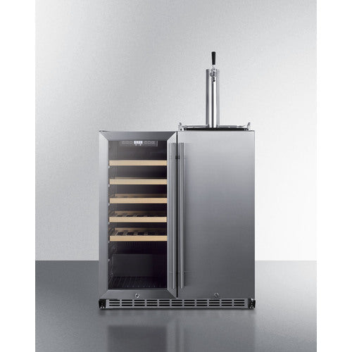 Summit 30" Wide Built-In Indoor/Outdoor Combination Wine Cellar/Kegerator