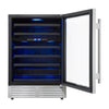FORNO Bacchino 24" 51 Bottle 2 Zone Wine Cooler with LED Lighting and Triple Glass Door in Stainless Steel, FWCDR6634-24S