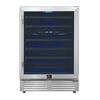 FORNO Bacchino 24" 51 Bottle 2 Zone Wine Cooler with LED Lighting and Triple Glass Door in Stainless Steel, FWCDR6634-24S