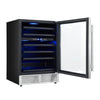 FORNO Bacchino 24" 51 Bottle 2 Zone Wine Cooler with LED Lighting and Triple Glass Door in Stainless Steel, FWCDR6634-24S